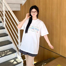 万针全刺绣工艺抖音得物高品质260克重磅纯棉双纱美式高街短袖T恤，男装T恤，电商A486-1