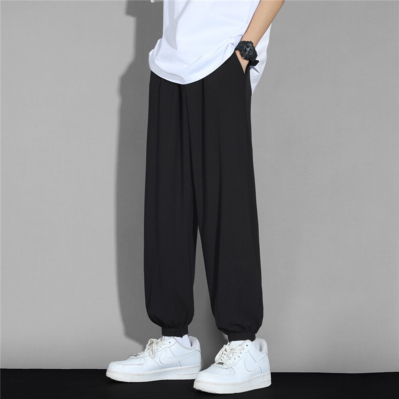 白底23新款夏季时尚百搭垂感休闲美式束脚裤子KZF135P35控58,男装休闲裤,电商A247-1