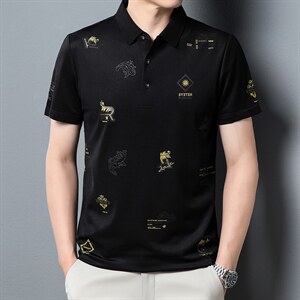 POLO衫男上衣半袖男装衣服男士体恤衫T恤潮牌休闲翻领爸爸短袖男图片