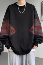 8XL-M春秋季圆领拼接撞色民族风卫衣男新款潮牌上衣服WY005P58，男装卫衣，电商B312