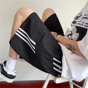 抖音品质夏季新款条纹冰丝凉感宽松短裤B315-K25423-特p25控48图片