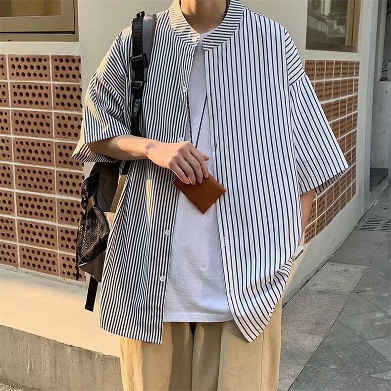 短袖衬衫春款男港风潮流C325P31,男装衬衫,星座1116-2