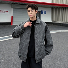美式街头皮衣夹克男春季新款工装外套潮牌飞行夹克A436-1801-P75，男装夹克，电商A436