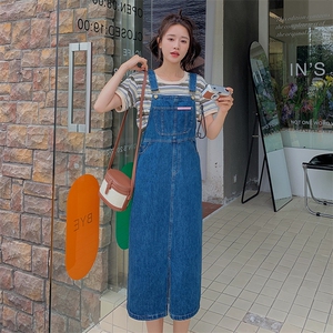 牛仔背带裙套装女2023年夏季新款设计小众小个子连衣裙两件套女