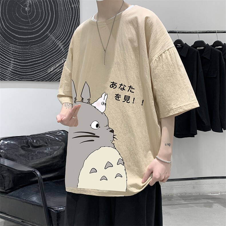 YT26150-P30亚短袖t恤男大码五分袖男宽松七分袖港风模特,男装T恤,电商A040