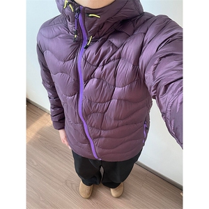 高品PP土司服轻量防风防水90白鸭绒波浪连帽羽绒服男女A1148-P175图片