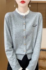 秋冬季新款毛衣女宽松显瘦时尚百搭安迪绒金扣开衫，女装针织衫/毛衣，贵皇网供仓