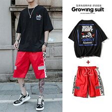 夏季短袖t恤男生套装搭配潮牌韩版潮流一套DS773T，男装T恤，电商A102
