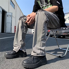 欧美高街牛仔裤男韩版潮流破洞个性2025夏季新款ins长裤RK320-P47，男装牛仔裤，星座412