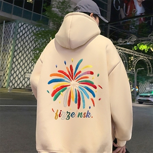 CM115新品重磅纯棉纯连帽卫衣秋冬外套卡通印花帽衫图片
