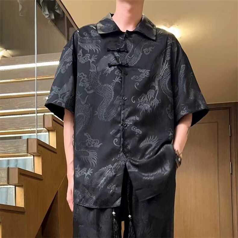 特价风短袖衬衫黑色现货白色下架货号DX01M-5XL，男装衬衫，电商B325