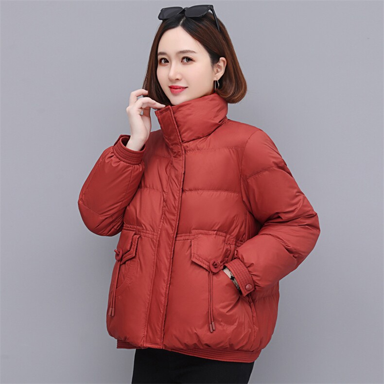 2024年冬装新款羽绒服女加厚短款防风领立领白鸭绒图片