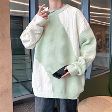 慵懒风毛衣男秋冬新款圆领情侣宽松高级感打底衫毛线衣MY7003-P53，男装针织衫/毛衣，星座308B-1