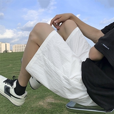 得物抖音直播夏季男新品款纯色刺绣短裤宽松沙滩裤DK310-特批15，男装休闲裤，星座718-1