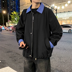 美式格子拼接cleanfit外套男设计感小众高级夹克JK265-P70，男装夹克，星座308B-2