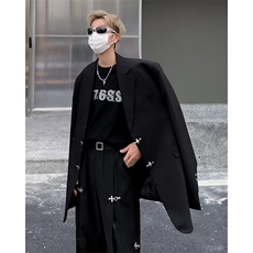 2023情侣春秋季美式复古西装外套男潮牌宽松设计感西服，男装夹克，星座716-4