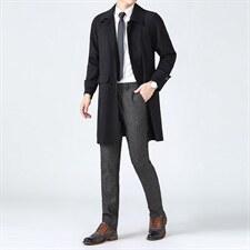 立领夹克男春秋季薄款商务休闲中年男装中长款风衣纯色外套，男装夹克，电商B212（原钱塘6029）