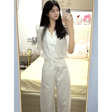 白色韩系简约复古设计感短袖衬衫女夏季新款宽松通勤时尚职业上衣，男装T恤，星座506A