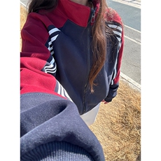 抖音得物高品质美式高街重磅结构织带拼接撞色立领卫衣外套CM41，男装卫衣，电商A486