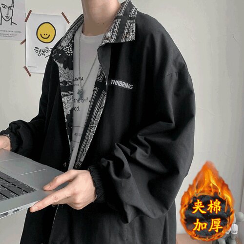 冬季两面穿外套男韩版潮流休闲宽松潮牌加棉夹克WT46-p60 加棉70图片