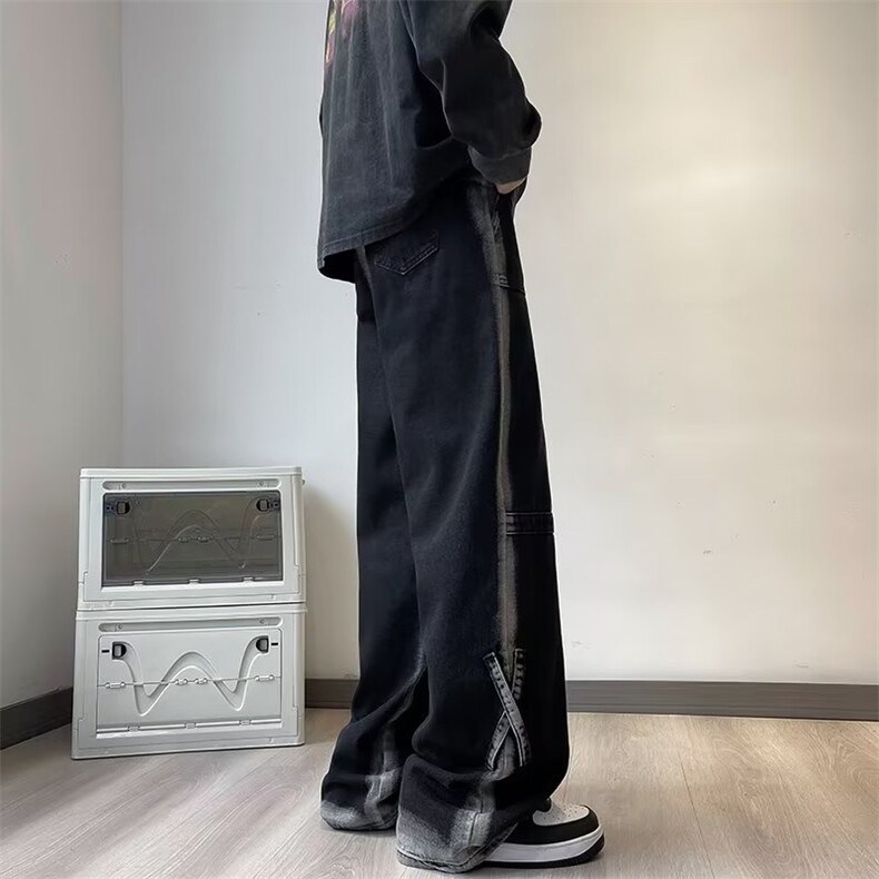 复古渐变扎染工装牛仔裤男美式街头嘻哈C993P50,男装牛仔裤,星座1116-2