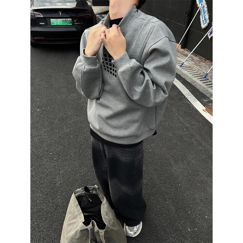 卫衣男款秋季痞帅高级感美式复古外套oversize套头衫W6128,男装卫衣,星座1116A（原606A-3）