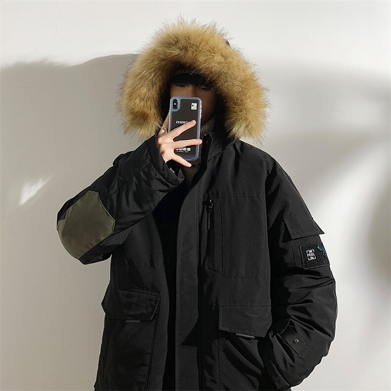 港风2025新品冬季宽松棉服派克服毛领冬装加厚外套D010-P145,男装棉衣,星座717