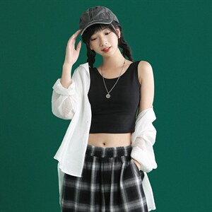 夏季新款 中性修身舒适背心内搭95%棉无袖T恤 女PX01 P15控28图片