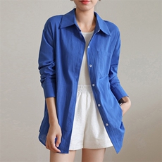 2025宽松休闲衬衣防晒衣同款棉麻材质，女装衬衫，织己羊绒