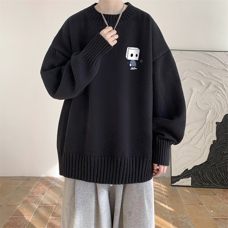 半高领毛衣男大码胖子针织衫毛线衣 M18400-P45 加绒款-P65图片