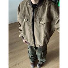 新款短款工装外套男秋款潮复古美式棒球服立领夹克慵懒LWT566-P70，男装夹克，星座1008