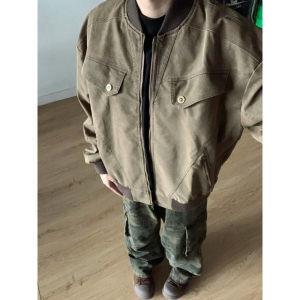 新款短款工装外套男秋款潮复古美式棒球服立领夹克慵懒LWT566-P70图片