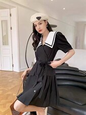 欧货同款海军领连衣裙，女装连衣裙，玩美