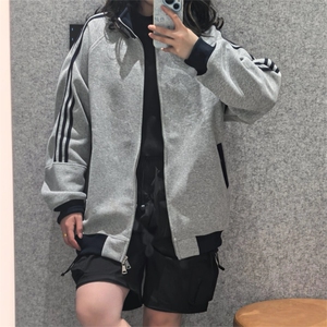 抖音得物高品质26春装美式高街重磅结构拼接织带立领卫衣外套CM42图片