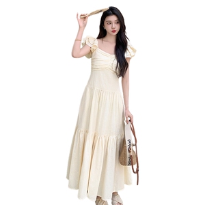 现货：夏新款法式宫廷绝美仙女小飞袖连衣裙2C135-5066P130K198图片