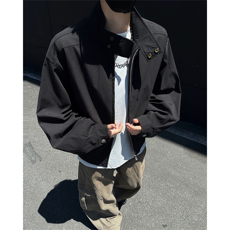 JK006-P65控118秋季老钱风复古宽松外套男cleanfit立领短款夹克,男装夹克,电商A058-1（原电商C417）