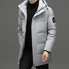2023冬季新款男士保暖中长款羽绒服中年爸爸装休闲连帽厚款外套，男装羽绒服，电商B212（原钱塘6029）