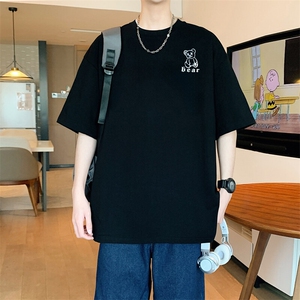 抖音得物供货 特价T恤 200克纯棉硅胶小熊印花A158-T2550-P15图片