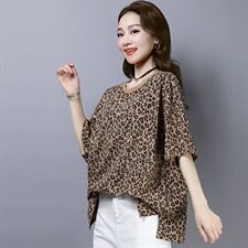 花色T恤时尚简约短袖圆领显瘦2021年春季，女装T恤，小林双子