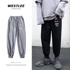 港风休闲裤男韩版印花宽松潮流束脚裤百搭运动卫裤NK03-P50图片