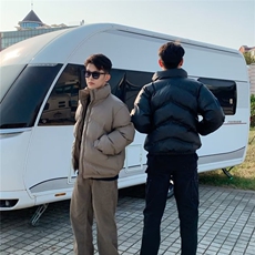 2025新款高街冬季棉衣男机能面包服驼色休闲棉服港风外套-MF227，男装棉衣，星座601-2