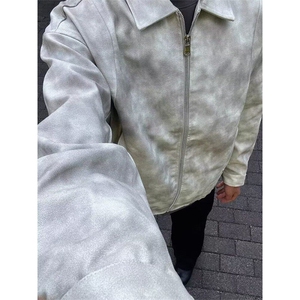 【现货】DJK849-P70春秋季男士水洗做旧皮衣夹克短款外套修身青年图片