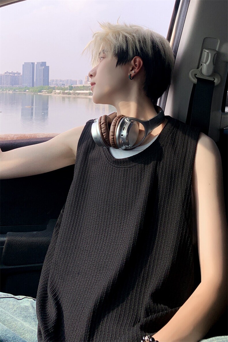 ！2026夏季男士背心肌理感冰感无袖T恤BX02特P20,男装背心/马甲,电商B220