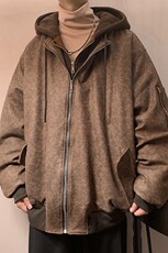 秋冬棉衣仿皮棉袄假两件连帽外套夹棉加厚1016-1W96P158K188，男装棉衣，星座1016-1（原电商B408-1）