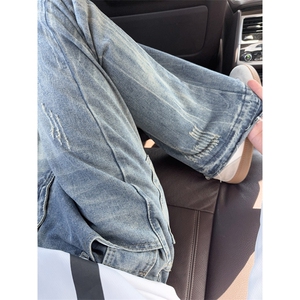 B221 美式ins高街暗黑宽松直筒牛仔裤 LK25498-特P45控78图片