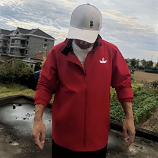 Y008三叶草印花男女休闲大码团队立领冲锋衣户外旅游运动薄夹克潮，男装夹克，星座115A-3