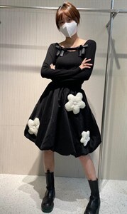 蝴蝶结打底小衫+花朵半裙,女装半身裙,LOVELS