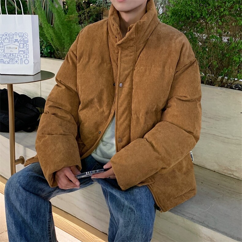 羽绒棉服男冬季休闲冬装潮牌加厚保暖灯芯绒外套男M0776-P105,男装棉衣,星座308B-1