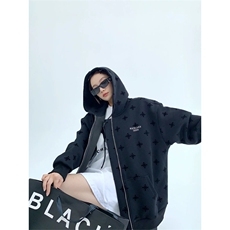 网图有货秋季chic宽松夹克慵懒风满印连帽开衫卫衣男女A915-P62，男装夹克，星座1505