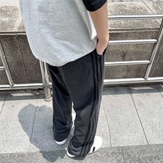 三杠条纹裤男款夏季薄款美式高街运动休闲裤直筒工装裤B8533-p35，男装休闲裤，星座1008